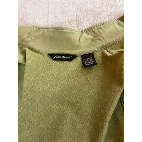EDDIE BAUER Women's Collared Zip Up Green Activewear Outdoor Jacket Small Cotton - Picture 3 of 10
